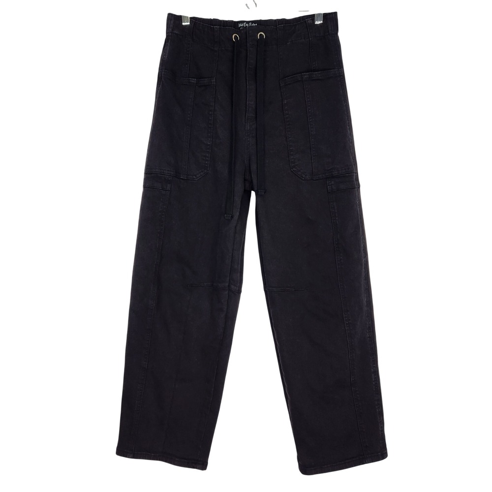 Wild Oak Boutique x Risen Kodi Cargo Jeans Washed Black Size 5/27 Drawstring